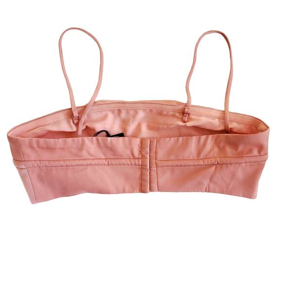 NBD Dynamic Bandeau strapless cropped tank top in coral haze Size Medium NEW - Picture 2 of 8